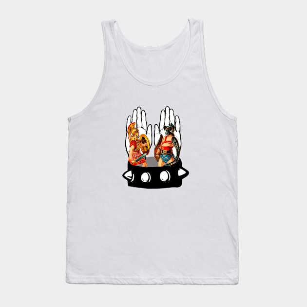 Outstretched Hands and Gladiator Bracelet Tank Top by Marccelus